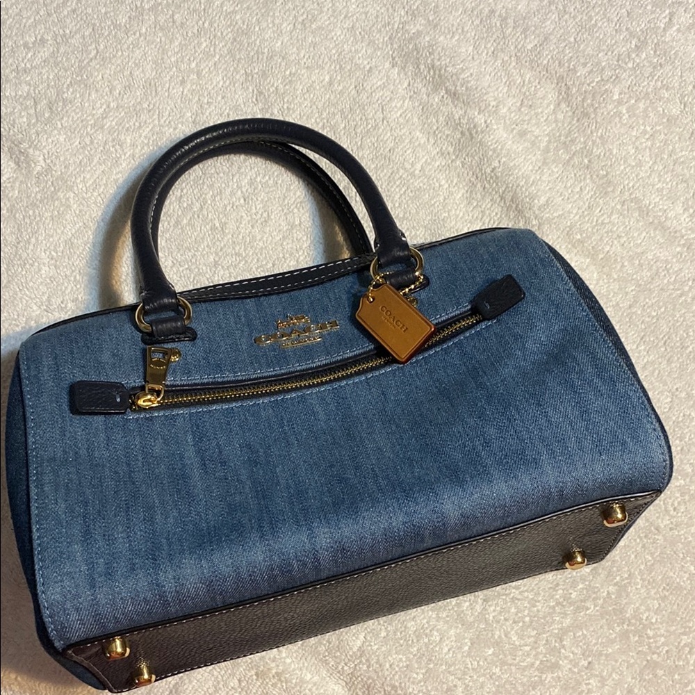 Coach Rowan Satchel in Denim